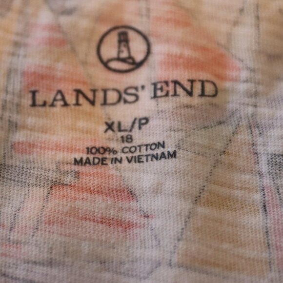 lands end sailboat print short sleeve tee Shirt coastal XL nautical - Picture 2 of 13